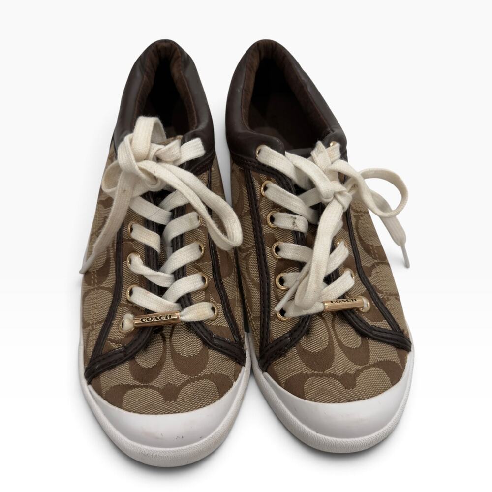 Coach Francesca A5200 Sneakers Women’s 8B Signature C Brown Monogram Y2K